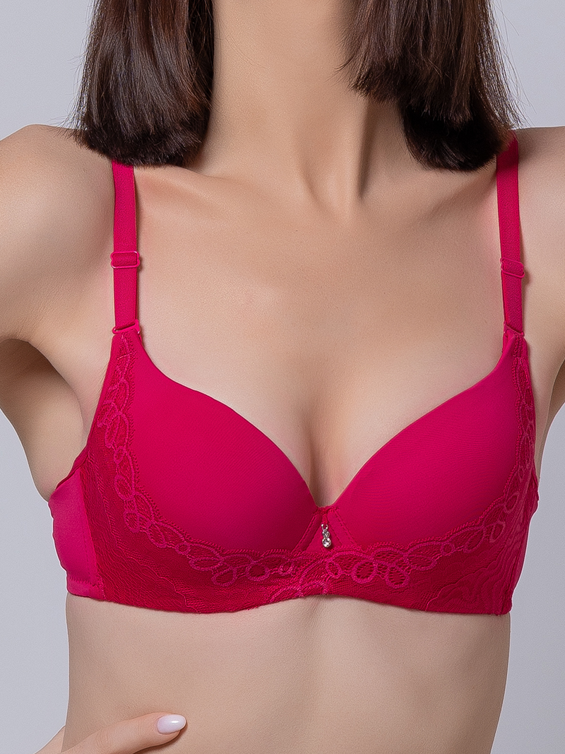 Passional Push-Up Lightly Padded Underwired Demi Cup Bra in Pink | Bold & Bae Fashion