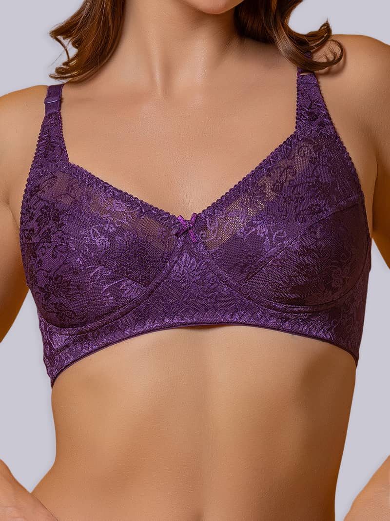 Nifty Net Non Padded Full Coverage Bra And Panty Set in Purple | Bold & Bae Fashion
