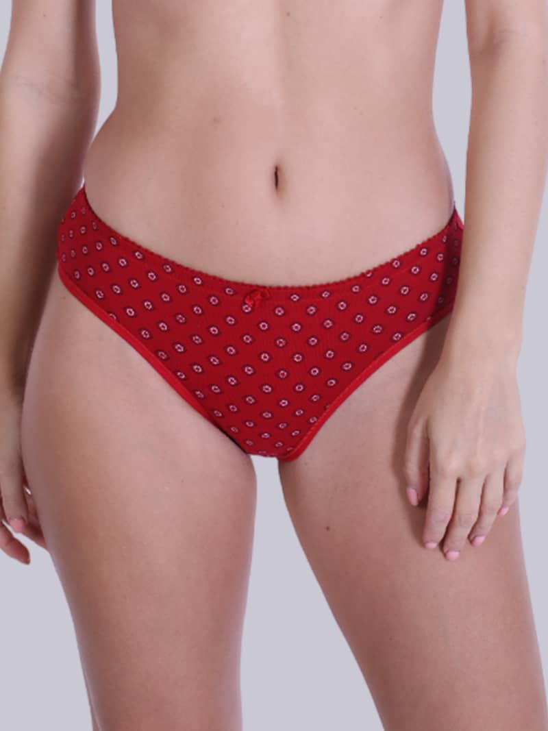 Print Passion Mid Waist Panty in Red | Bold & Bae Fashion