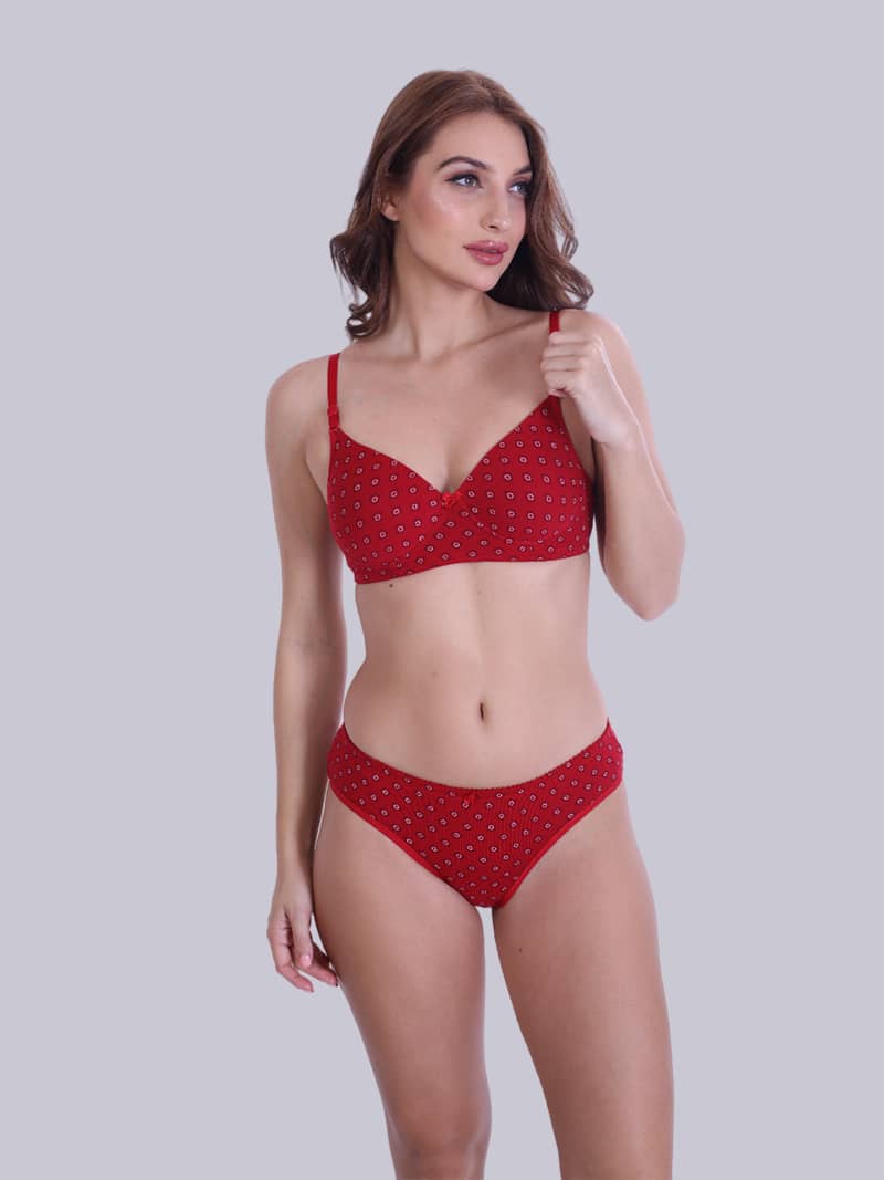Print Perfection Padded Full Coverage Bra In Red | Bold & Bae Fashion