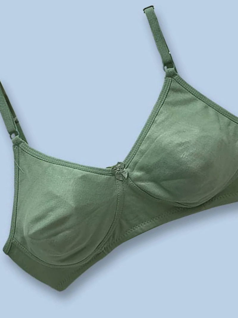 Trendy T-Shirt Bras Non Padded Full Coverage Bra in Olive | Bold & Bae Fashion