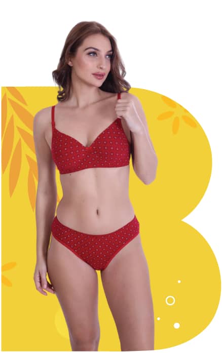 Print Perfection Padded Full Coverage Bra And Panty Set In Red | Bold & Bae Fashion